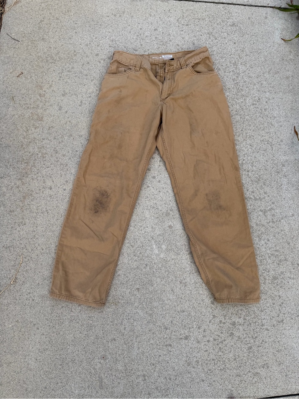 Carhartt Mens Relaxed Fit Canvas Duck Carpenter Work Pants Tan 30x30